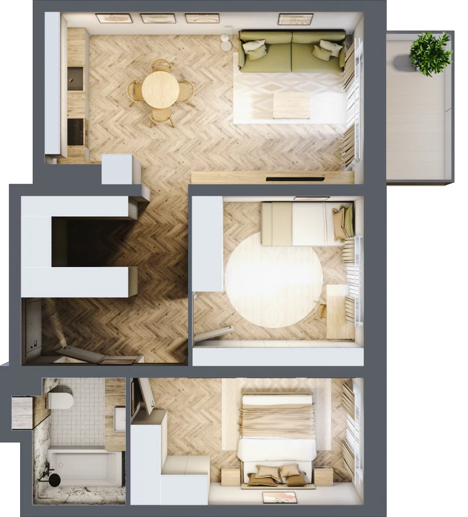 3 pokoje, mieszkanie 59,99 m², piętro 1, oferta nr M61, Nowa Częstochowa Mościckiego, Częstochowa, Częstochówka-Parkitka, ul. Mościckiego