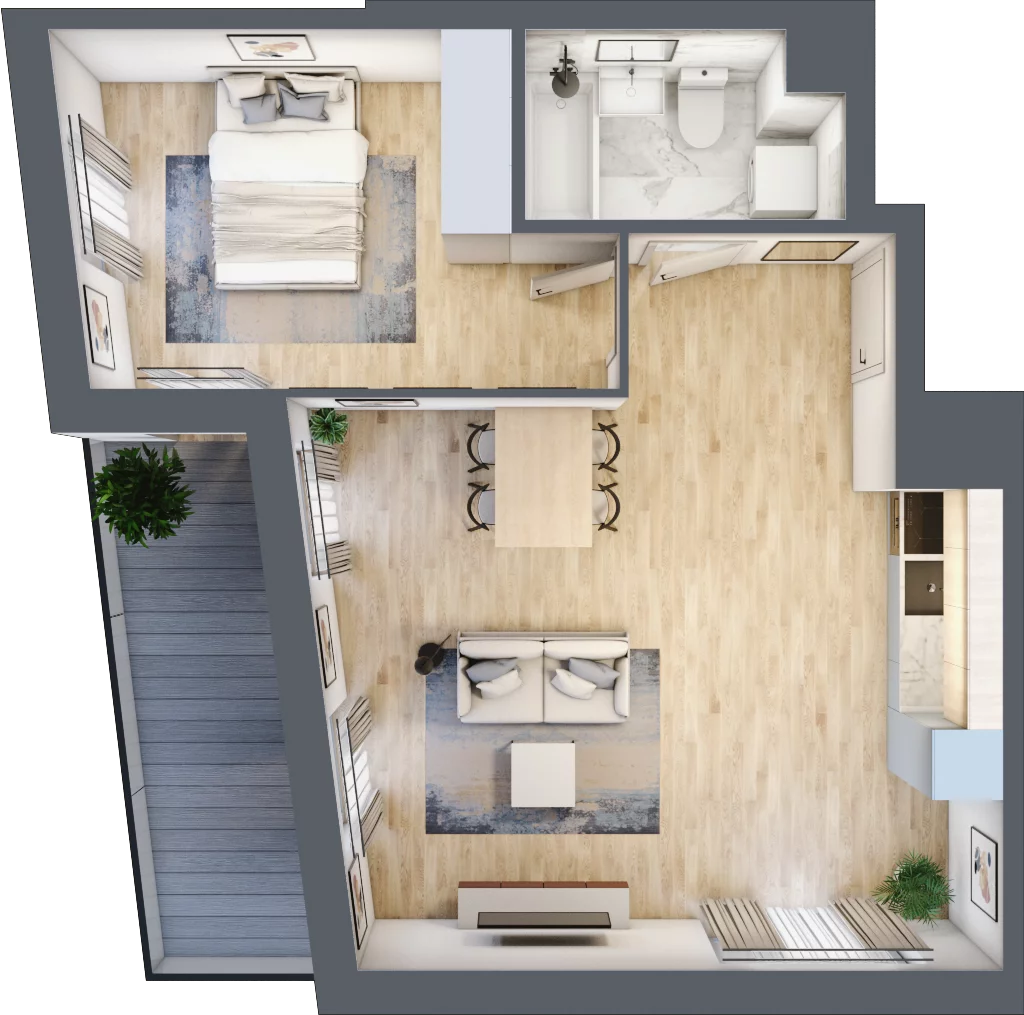 2 pokoje, apartament 47,09 m², piętro 2, oferta nr A-54, Cieszyńska 9, Kraków, Stare Miasto, Łobzów, ul. Cieszyńska 9