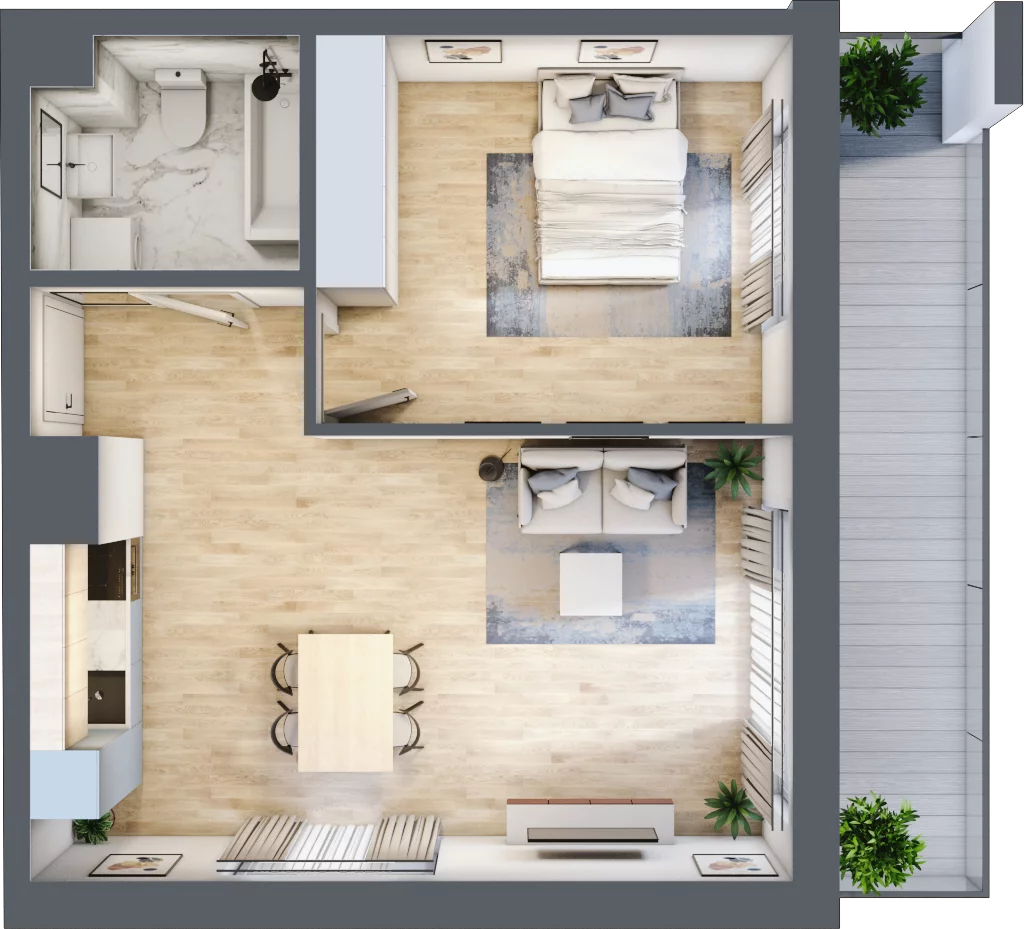 2 pokoje, apartament 47,04 m², piętro 2, oferta nr B-27, Cieszyńska 9, Kraków, Stare Miasto, Łobzów, ul. Cieszyńska 9