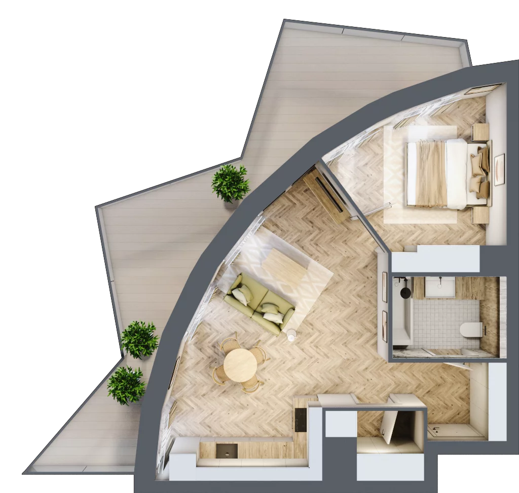 2 pokoje, apartament 49,19 m², piętro 1, oferta nr A19, Drago, Kraków, Bronowice, Górka Narodowa, ul. Stefana Banacha
