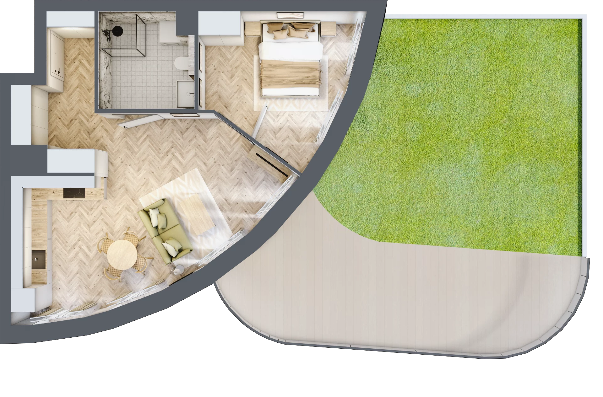 2 pokoje, apartament 49,45 m², parter, oferta nr A6, Drago, Kraków, Bronowice, Górka Narodowa, ul. Stefana Banacha