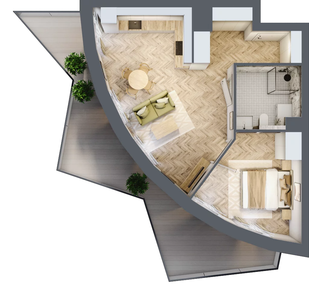 2 pokoje, apartament 49,46 m², piętro 1, oferta nr A18, Drago, Kraków, Bronowice, Górka Narodowa, ul. Stefana Banacha