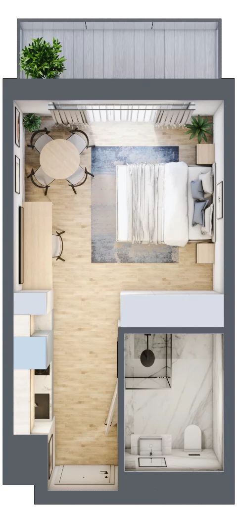 1 pokój, apartament inwestycyjny 25,81 m², piętro 2, oferta nr 216, ApartMare, Mrzeżyno, ul. Nadmorska 14