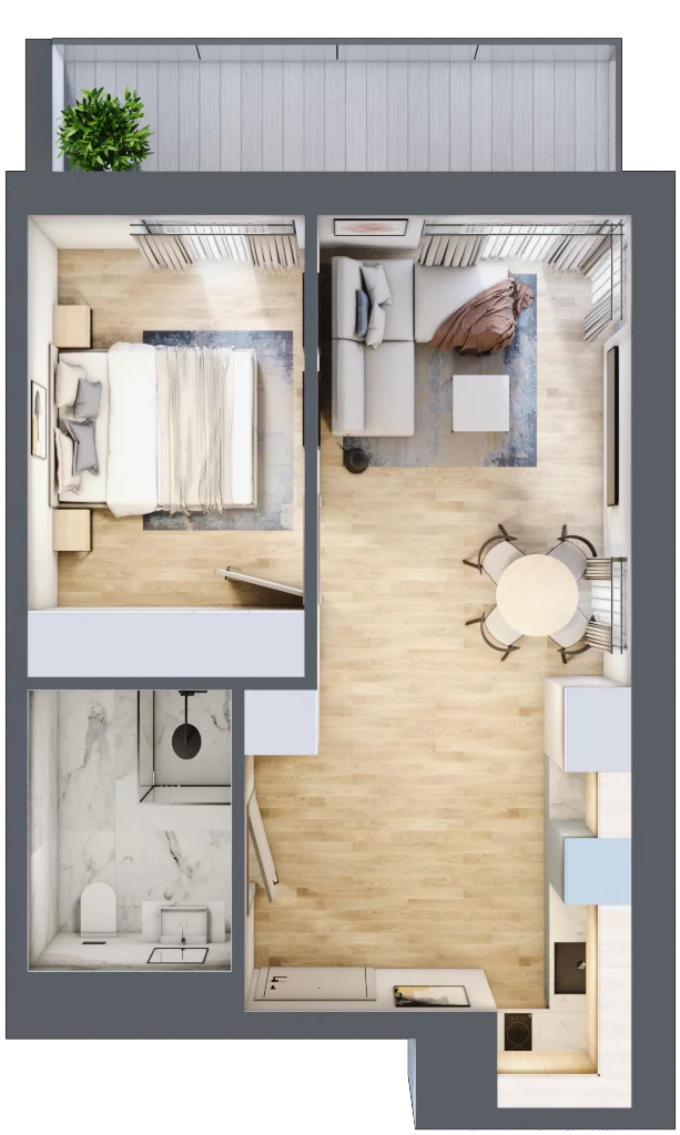 2 pokoje, apartament inwestycyjny 38,00 m², parter, oferta nr 004, ApartMare, Mrzeżyno, ul. Nadmorska 14