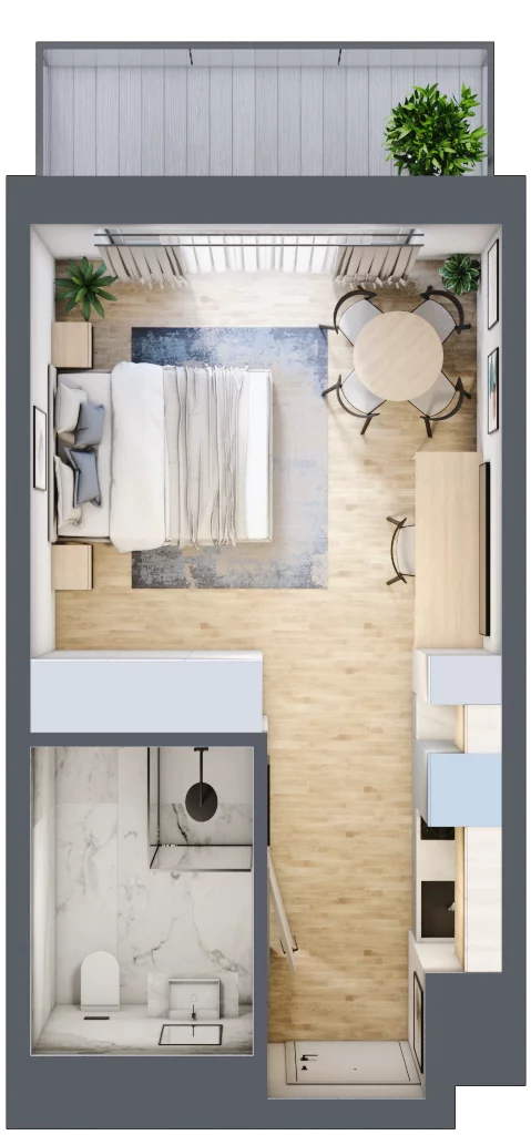 1 pokój, apartament inwestycyjny 25,47 m², piętro 1, oferta nr 115, ApartMare, Mrzeżyno, ul. Nadmorska 14