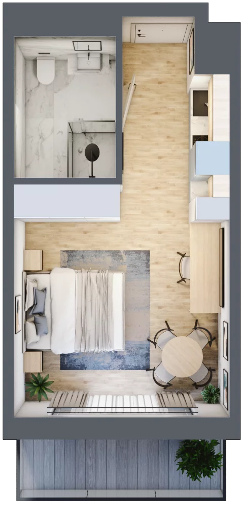 1 pokój, apartament inwestycyjny 25,50 m², piętro 1, oferta nr 108, ApartMare, Mrzeżyno, ul. Nadmorska 14
