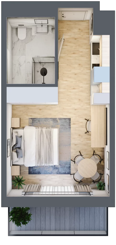 1 pokój, apartament inwestycyjny 25,95 m², piętro 1, oferta nr 110, ApartMare, Mrzeżyno, ul. Nadmorska 14