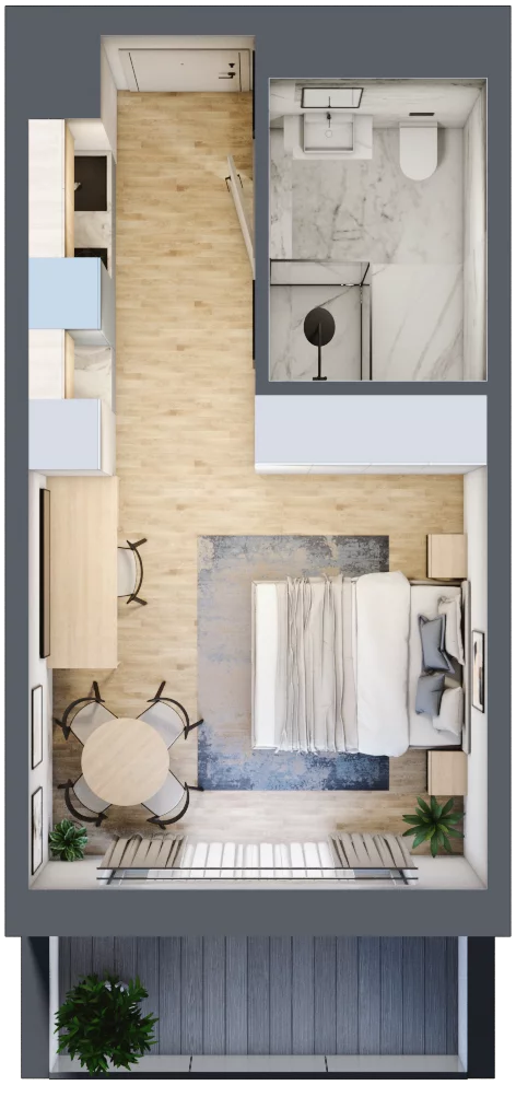 1 pokój, apartament inwestycyjny 25,93 m², parter, oferta nr 006, ApartMare, Mrzeżyno, ul. Nadmorska 14