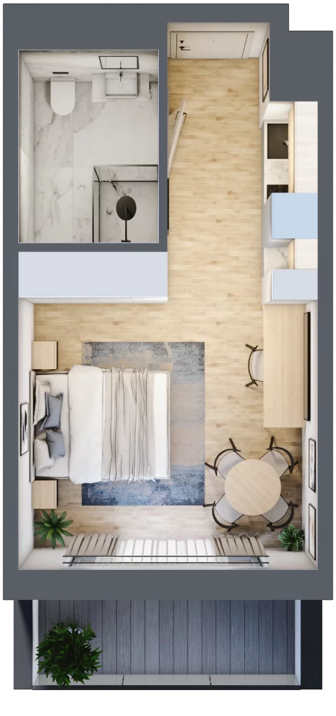 1 pokój, apartament inwestycyjny 26,04 m², parter, oferta nr 010, ApartMare, Mrzeżyno, ul. Nadmorska 14