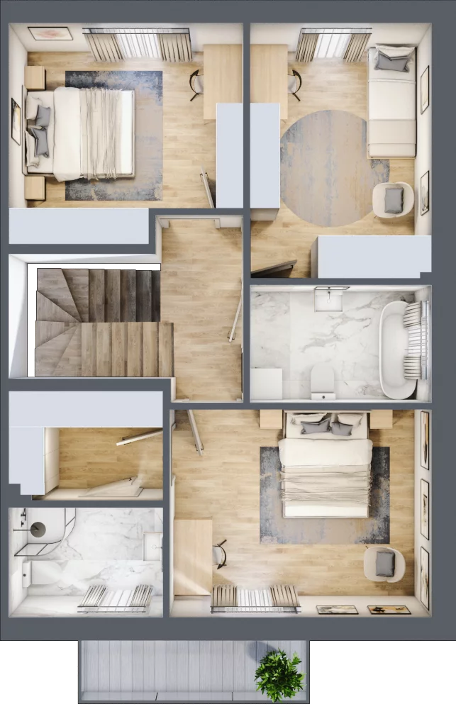 Dom 129,96 m², oferta nr 14/1, Dzielnica Hrabska - etap IV - domy z garażami, Falenty Nowe, ul. Droga Hrabska 4G
