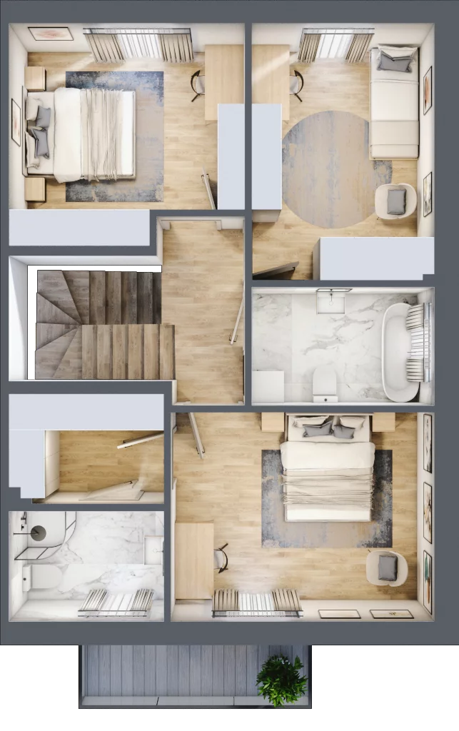 Dom 129,96 m², oferta nr 22/1, Dzielnica Hrabska - etap IV - domy z garażami, Falenty Nowe, ul. Droga Hrabska 4G