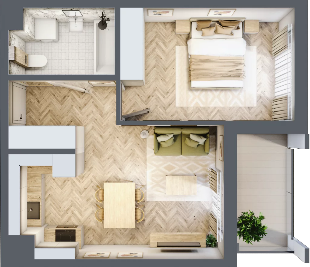 2 pokoje, mieszkanie 40,50 m², piętro 8, oferta nr E98, Panorama Struga, Radom, Śródmieście, ul. Andrzeja Struga 60