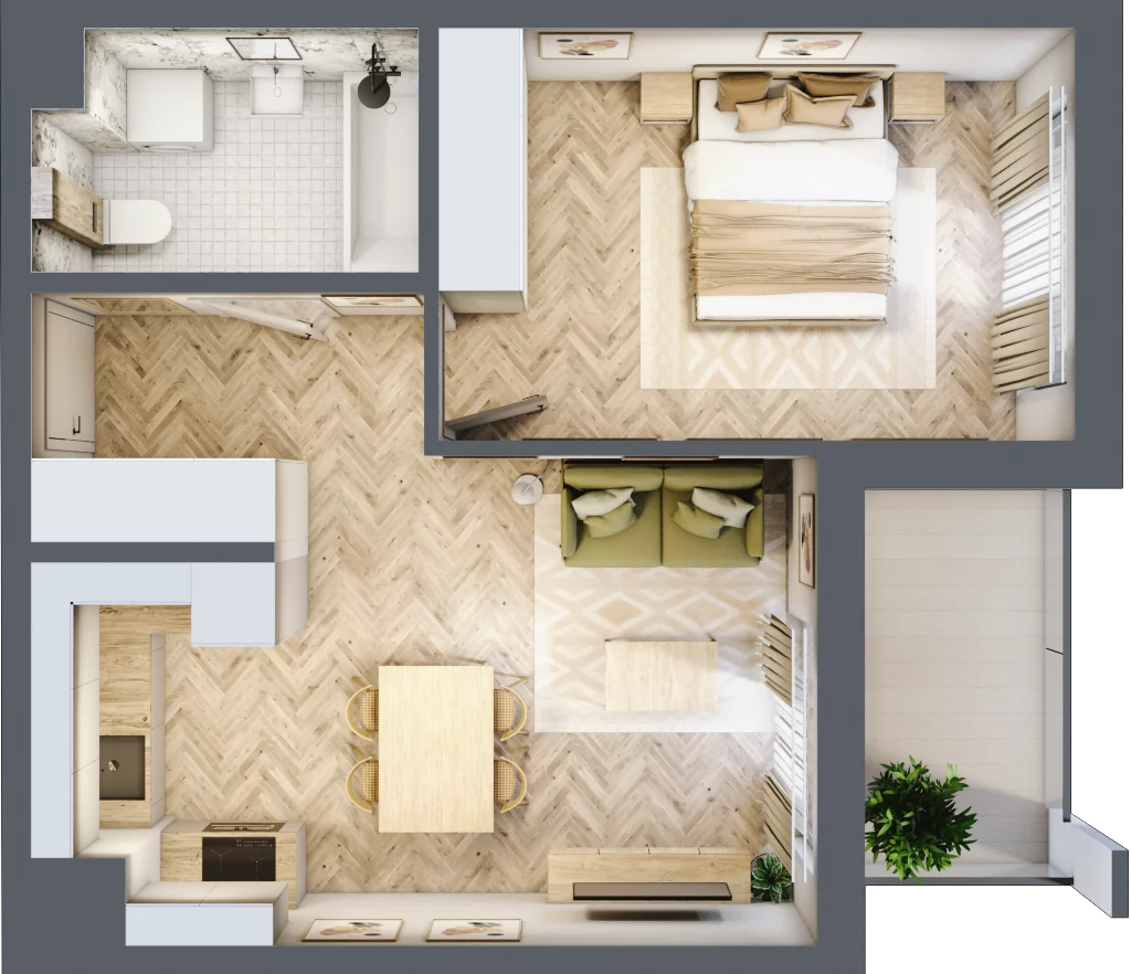 2 pokoje, mieszkanie 40,55 m², piętro 9, oferta nr E110, Panorama Struga, Radom, Śródmieście, ul. Andrzeja Struga 60