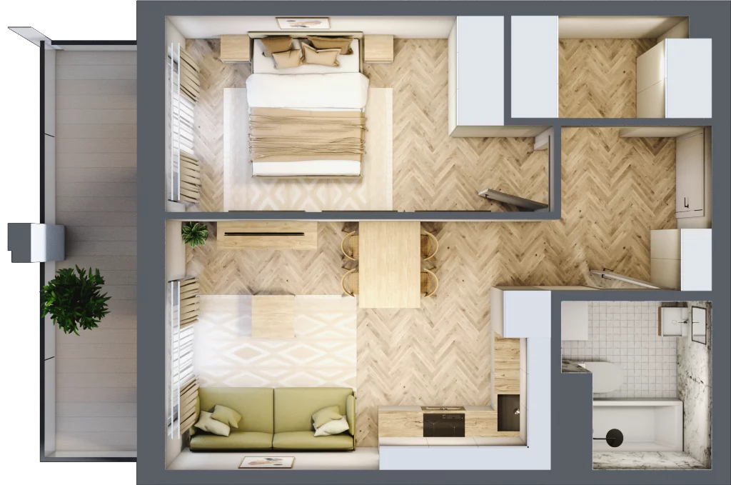 2 pokoje, mieszkanie 38,41 m², parter, oferta nr Budynek 1 Mieszkanie 5, Krakowska Rogatka, Kielce, Centrum, ul. Miodowicza 1