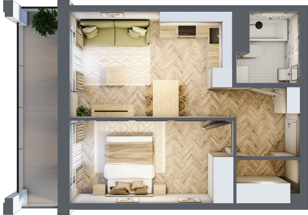 2 pokoje, mieszkanie 38,47 m², parter, oferta nr Budynek 1 Mieszkanie 6, Krakowska Rogatka, Kielce, Centrum, ul. Miodowicza 1