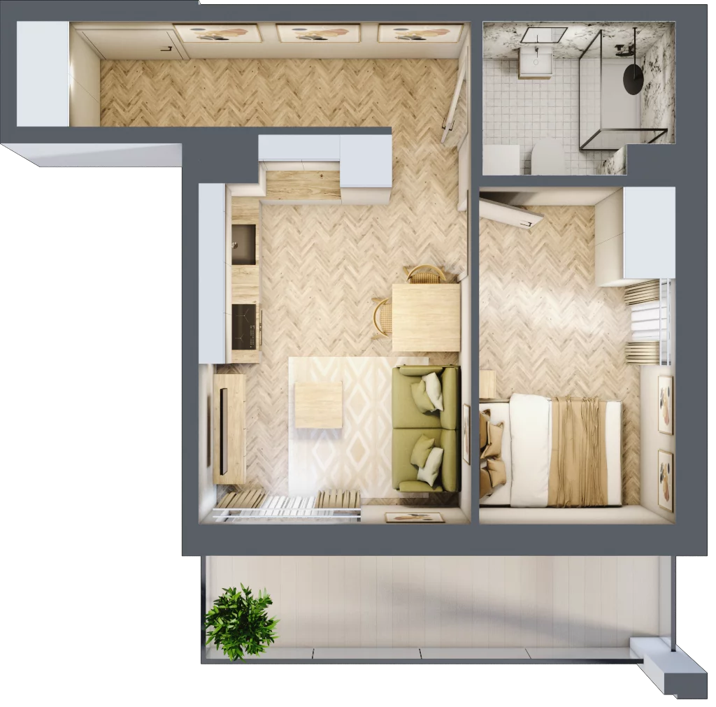 2 pokoje, mieszkanie 32,68 m², piętro 1, oferta nr Budynek 1 Mieszkanie 28, Krakowska Rogatka, Kielce, Centrum, ul. Miodowicza 1