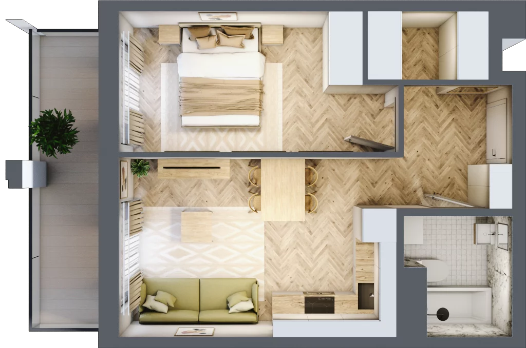 2 pokoje, mieszkanie 38,01 m², parter, oferta nr Budynek 1 Mieszkanie 95, Krakowska Rogatka, Kielce, Centrum, ul. Miodowicza 1
