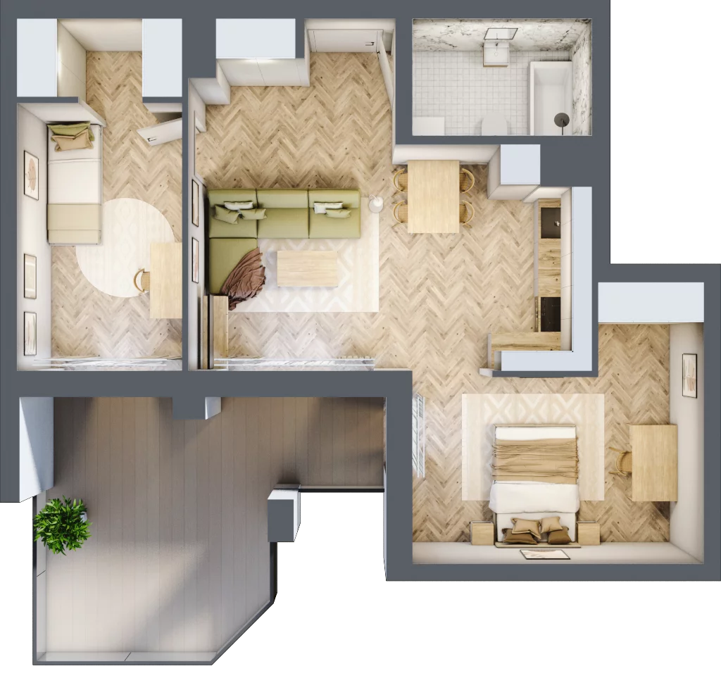 3 pokoje, lokal inwestycyjny 59,35 m², piętro 2, oferta nr L13, Sky Trust II - lokale inwestycyjne, Kielce, Bocianek, al. Solidarności / ul. Świętokrzyska