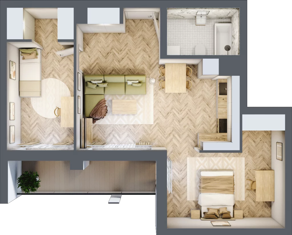 3 pokoje, lokal inwestycyjny 59,35 m², piętro 3, oferta nr L38, Sky Trust II - lokale inwestycyjne, Kielce, Bocianek, al. Solidarności / ul. Świętokrzyska