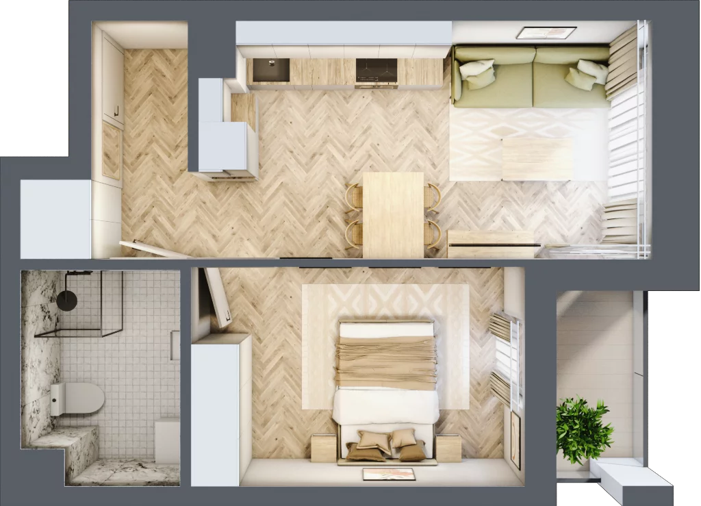 2 pokoje, lokal inwestycyjny 38,18 m², piętro 4, oferta nr L59, Sky Trust II - lokale inwestycyjne, Kielce, Bocianek, al. Solidarności / ul. Świętokrzyska
