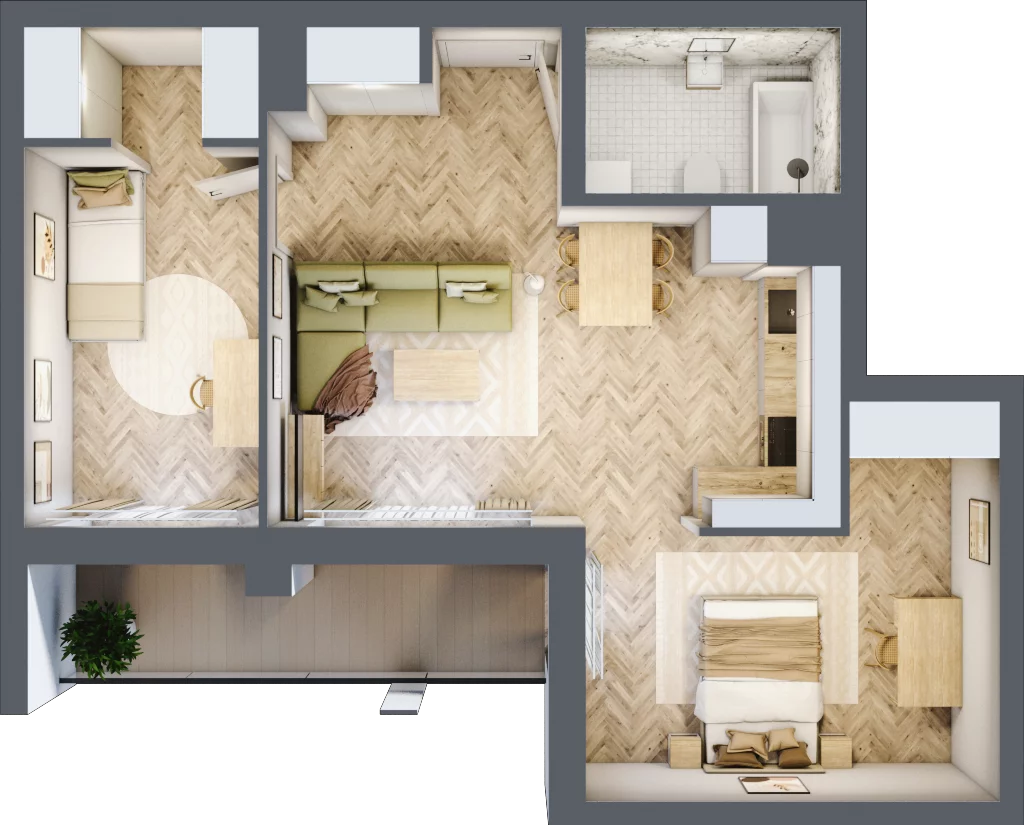 3 pokoje, lokal inwestycyjny 59,35 m², piętro 4, oferta nr L64, Sky Trust II - lokale inwestycyjne, Kielce, Bocianek, al. Solidarności / ul. Świętokrzyska