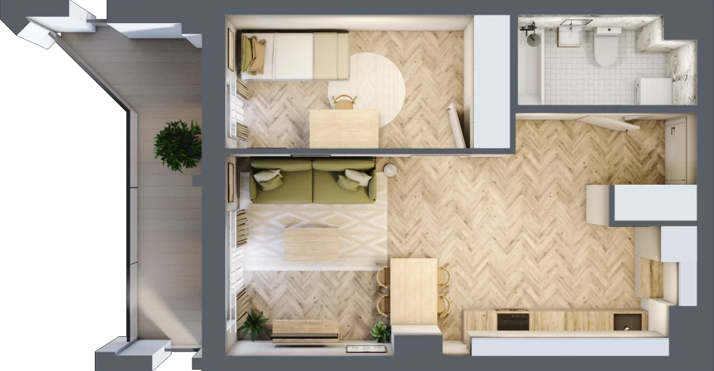 2 pokoje, lokal inwestycyjny 43,43 m², piętro 4, oferta nr L76, Sky Trust II - lokale inwestycyjne, Kielce, Bocianek, al. Solidarności / ul. Świętokrzyska