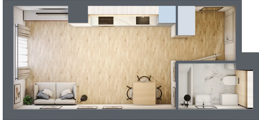 1 pokój, apartament 28,37 m², parter, oferta nr J1, Nowe Żerniki Bieńkowskiego, Wrocław, Żerniki, Fabryczna, ul. Bieńkowskiego