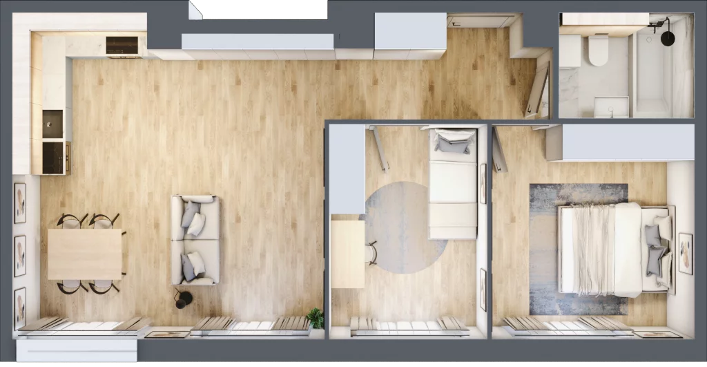 3 pokoje, apartament 58,73 m², parter, oferta nr K1, Nowe Żerniki Bieńkowskiego, Wrocław, Żerniki, Fabryczna, ul. Bieńkowskiego