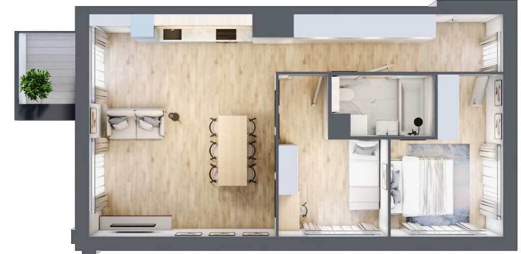 3 pokoje, apartament 61,33 m², piętro 1, oferta nr I5, Nowe Żerniki Bieńkowskiego, Wrocław, Żerniki, Fabryczna, ul. Bieńkowskiego