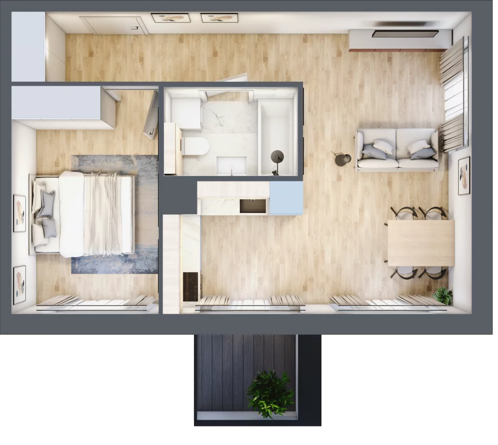 2 pokoje, apartament 43,64 m², piętro 1, oferta nr K17, Nowe Żerniki Bieńkowskiego, Wrocław, Żerniki, Fabryczna, ul. Bieńkowskiego
