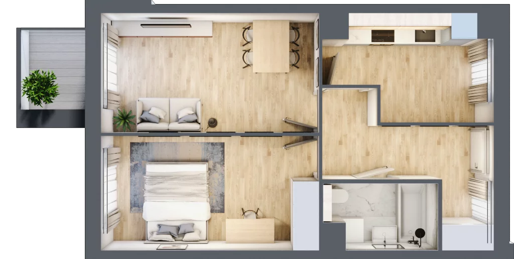 2 pokoje, apartament 48,25 m², piętro 2, oferta nr G13, Nowe Żerniki Bieńkowskiego, Wrocław, Żerniki, Fabryczna, ul. Bieńkowskiego