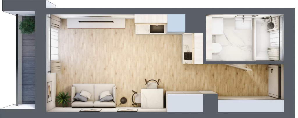 1 pokój, apartament 25,03 m², piętro 2, oferta nr G14, Nowe Żerniki Bieńkowskiego, Wrocław, Żerniki, Fabryczna, ul. Bieńkowskiego