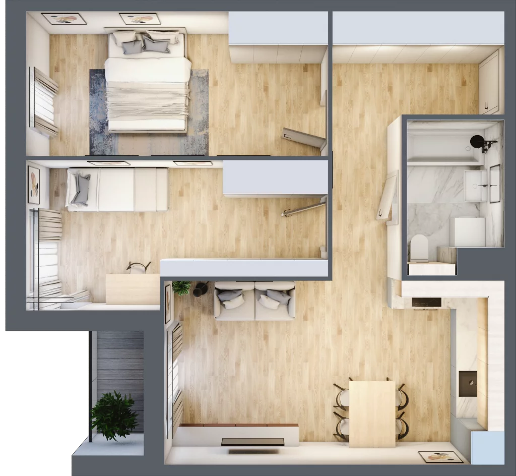 3 pokoje, apartament 61,73 m², piętro 2, oferta nr G17, Nowe Żerniki Bieńkowskiego, Wrocław, Żerniki, Fabryczna, ul. Bieńkowskiego