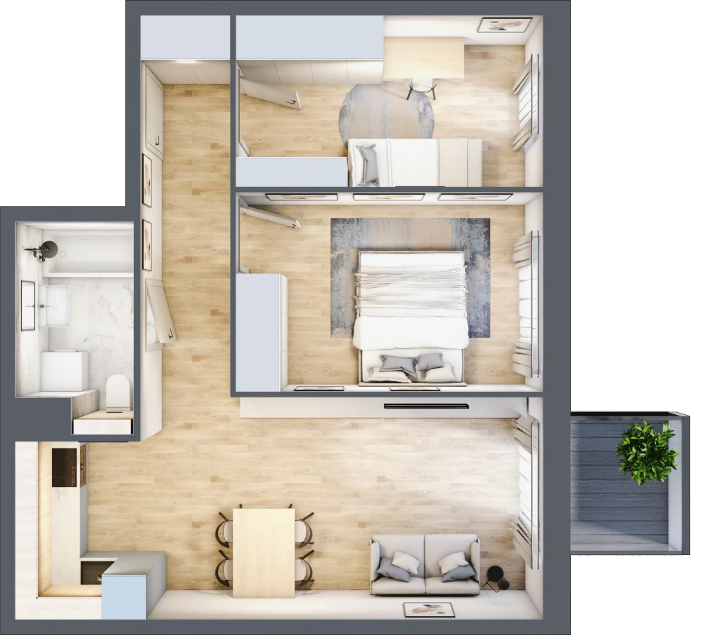 3 pokoje, apartament 51,88 m², piętro 2, oferta nr I16, Nowe Żerniki Bieńkowskiego, Wrocław, Żerniki, Fabryczna, ul. Bieńkowskiego