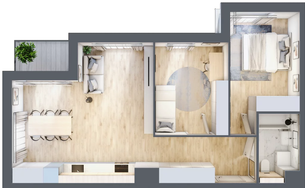 3 pokoje, apartament 60,22 m², piętro 2, oferta nr J14, Nowe Żerniki Bieńkowskiego, Wrocław, Żerniki, Fabryczna, ul. Bieńkowskiego