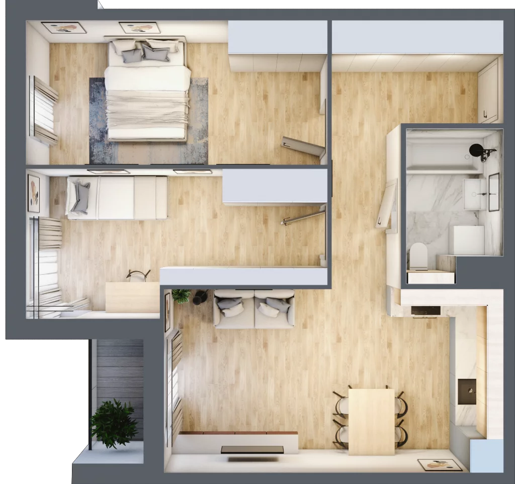 3 pokoje, apartament 61,57 m², piętro 2, oferta nr K25, Nowe Żerniki Bieńkowskiego, Wrocław, Żerniki, Fabryczna, ul. Bieńkowskiego