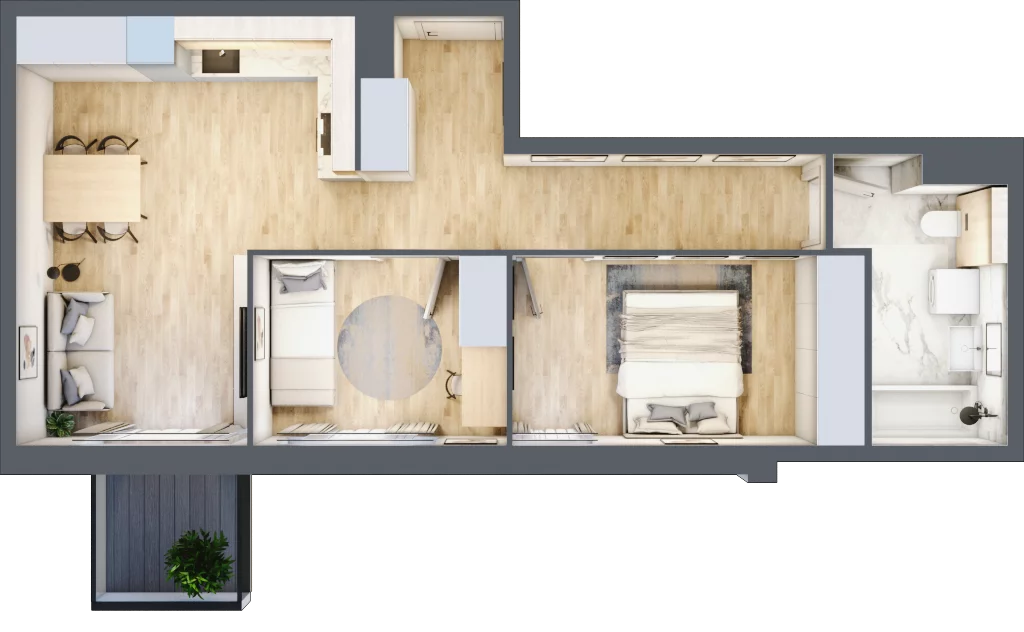 3 pokoje, apartament 55,14 m², piętro 3, oferta nr I22, Nowe Żerniki Bieńkowskiego, Wrocław, Żerniki, Fabryczna, ul. Bieńkowskiego
