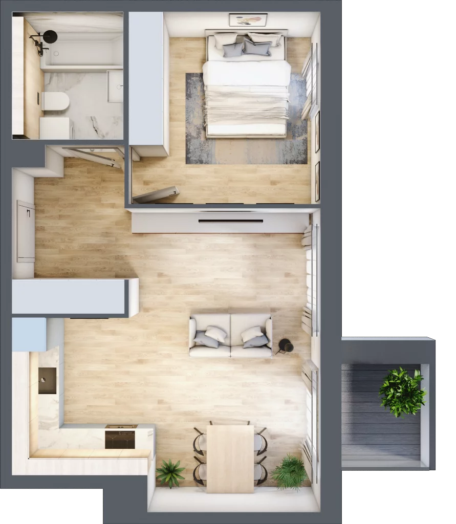2 pokoje, apartament 45,38 m², piętro 3, oferta nr J23, Nowe Żerniki Bieńkowskiego, Wrocław, Żerniki, Fabryczna, ul. Bieńkowskiego