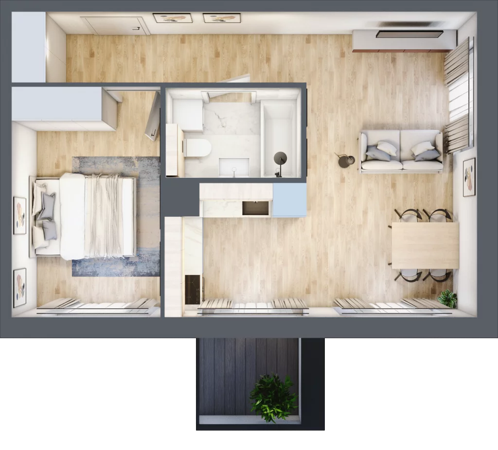 2 pokoje, apartament 43,69 m², piętro 3, oferta nr K37, Nowe Żerniki Bieńkowskiego, Wrocław, Żerniki, Fabryczna, ul. Bieńkowskiego