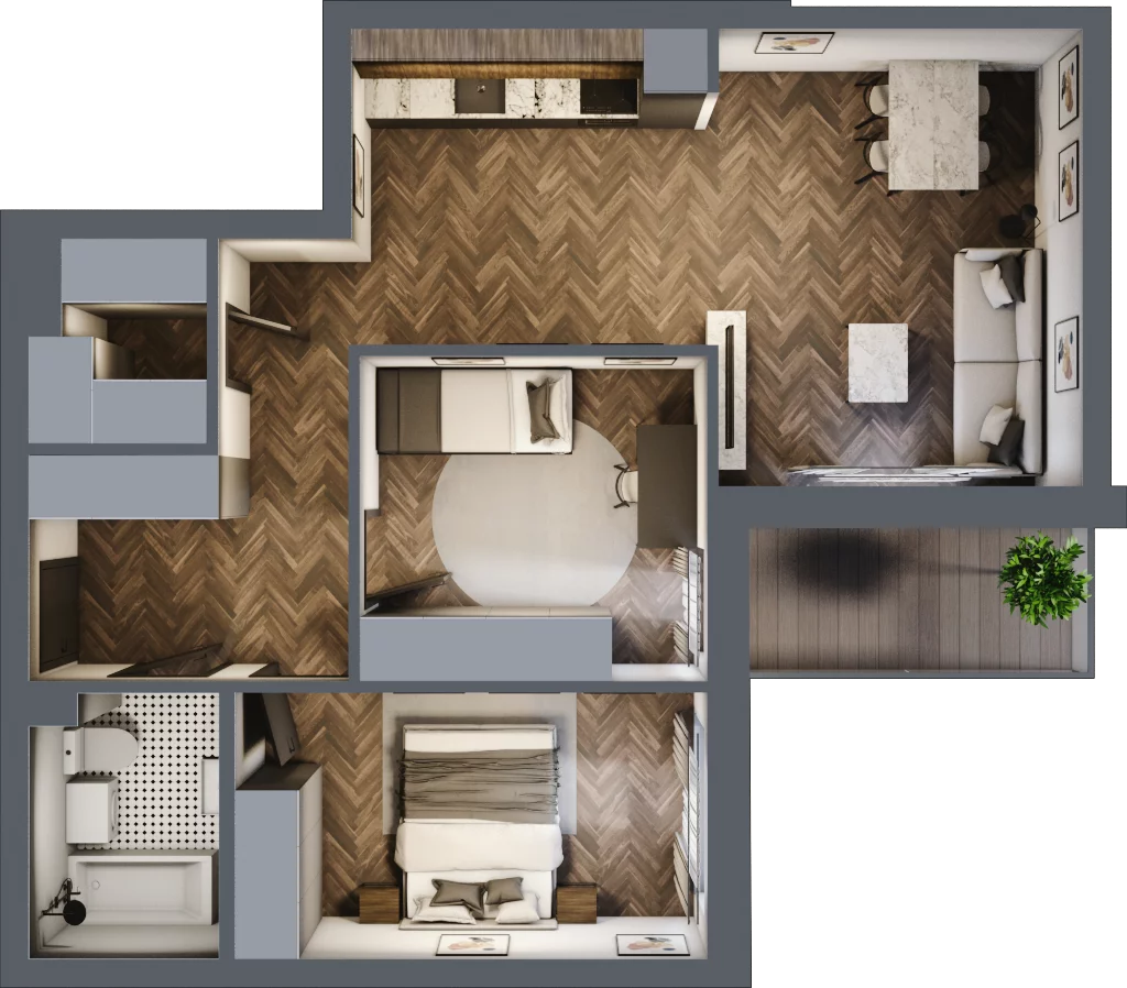 3 pokoje, mieszkanie 61,88 m², piętro 2, oferta nr ONH-C-KLF18-LM10, Osiedle Nowe Horyzonty - etap II, Bydgoszcz, Bartodzieje, ul. Fordońska 16-18