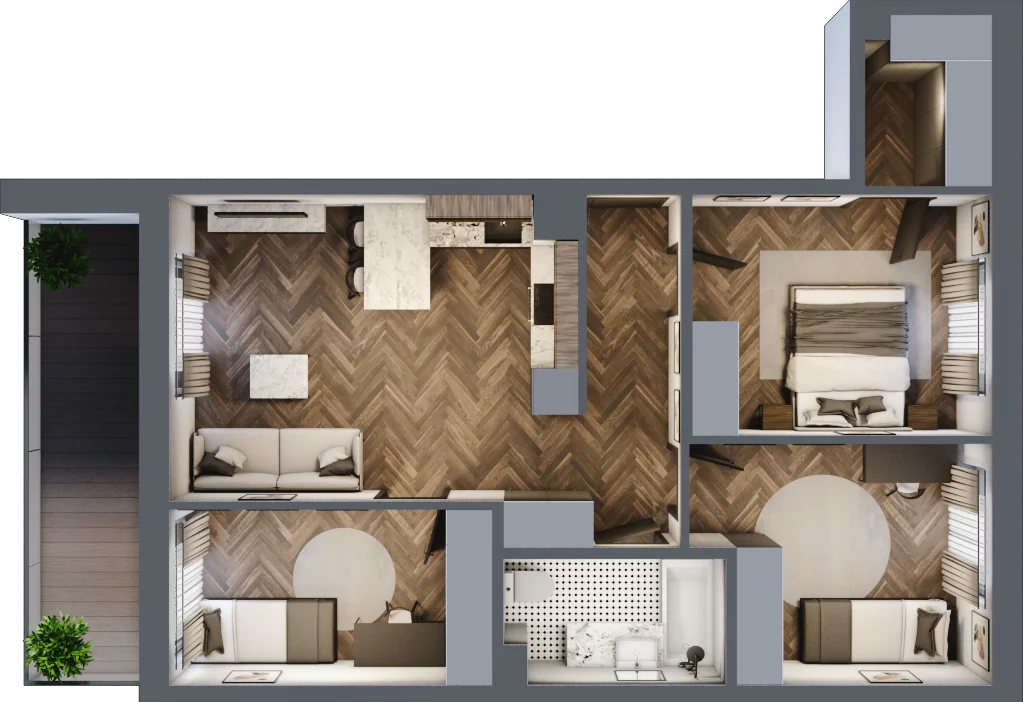 4 pokoje, mieszkanie 67,67 m², piętro 5, oferta nr ONH-C-KLF16-LM20, Osiedle Nowe Horyzonty - etap II, Bydgoszcz, Bartodzieje, ul. Fordońska 16-18