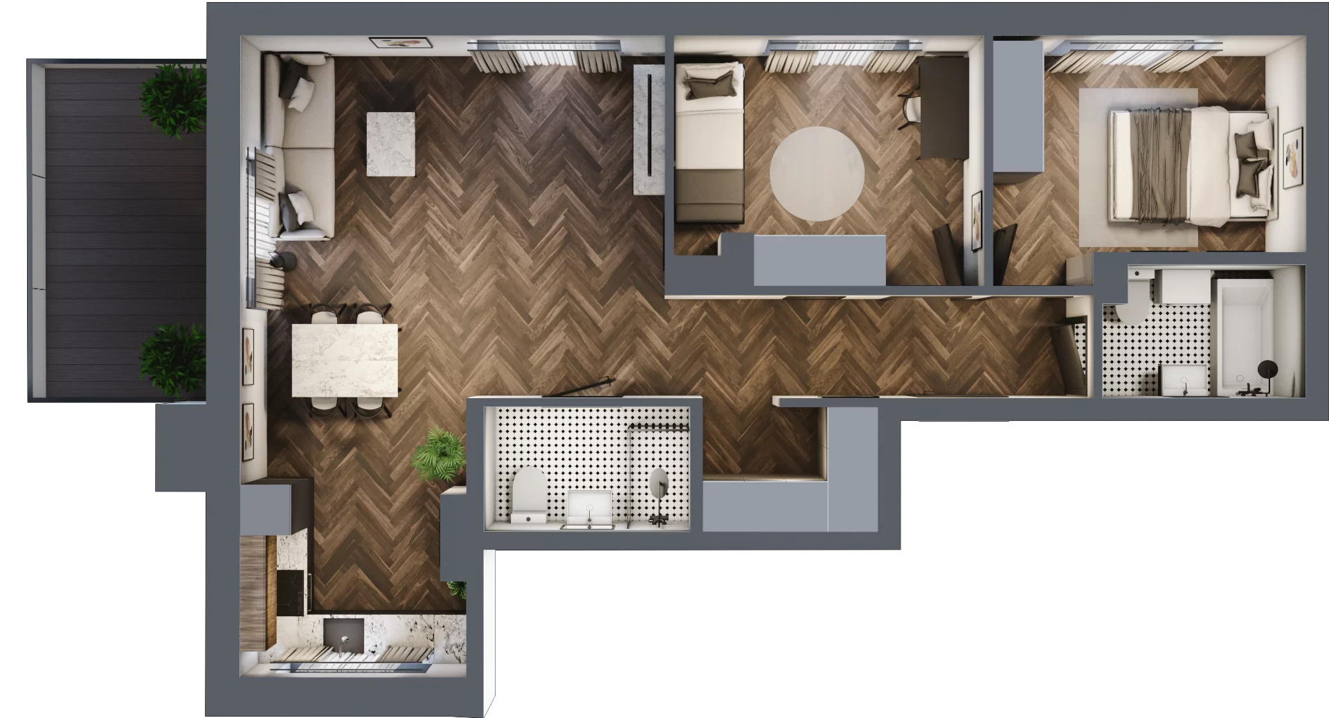 3 pokoje, mieszkanie 64,55 m², piętro 5, oferta nr ONH-C-KLF16-LM23, Osiedle Nowe Horyzonty - etap II, Bydgoszcz, Bartodzieje, ul. Fordońska 16-18