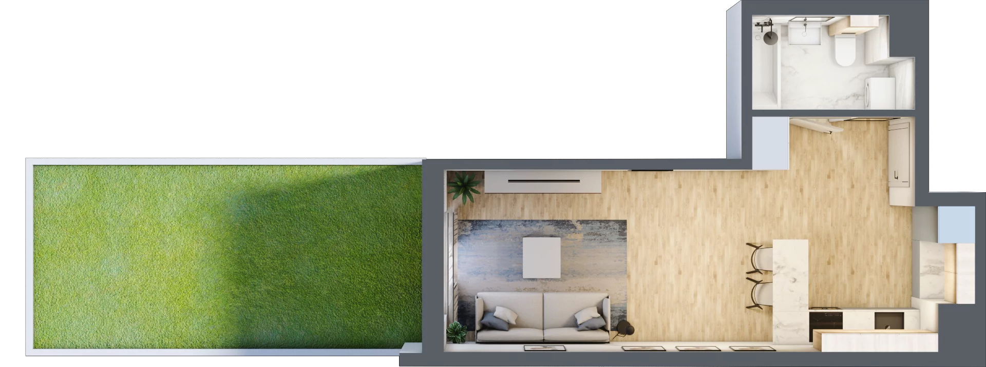 1 pokój, mieszkanie 30,25 m², parter, oferta nr M4, Prato Park, Kraków, Czyżyny, ul. Na Łąkach