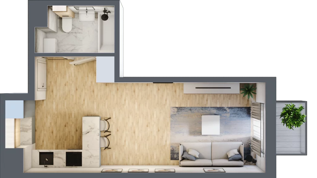 1 pokój, mieszkanie 30,60 m², piętro 2, oferta nr M25, Prato Park, Kraków, Czyżyny, ul. Na Łąkach