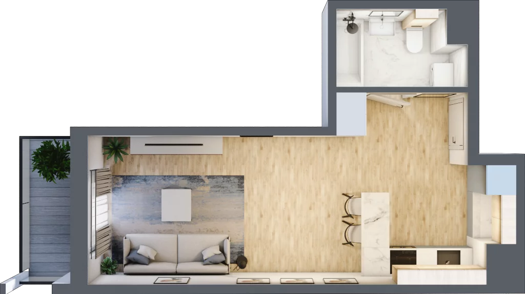 1 pokój, mieszkanie 30,60 m², piętro 3, oferta nr M37, Prato Park, Kraków, Czyżyny, ul. Na Łąkach