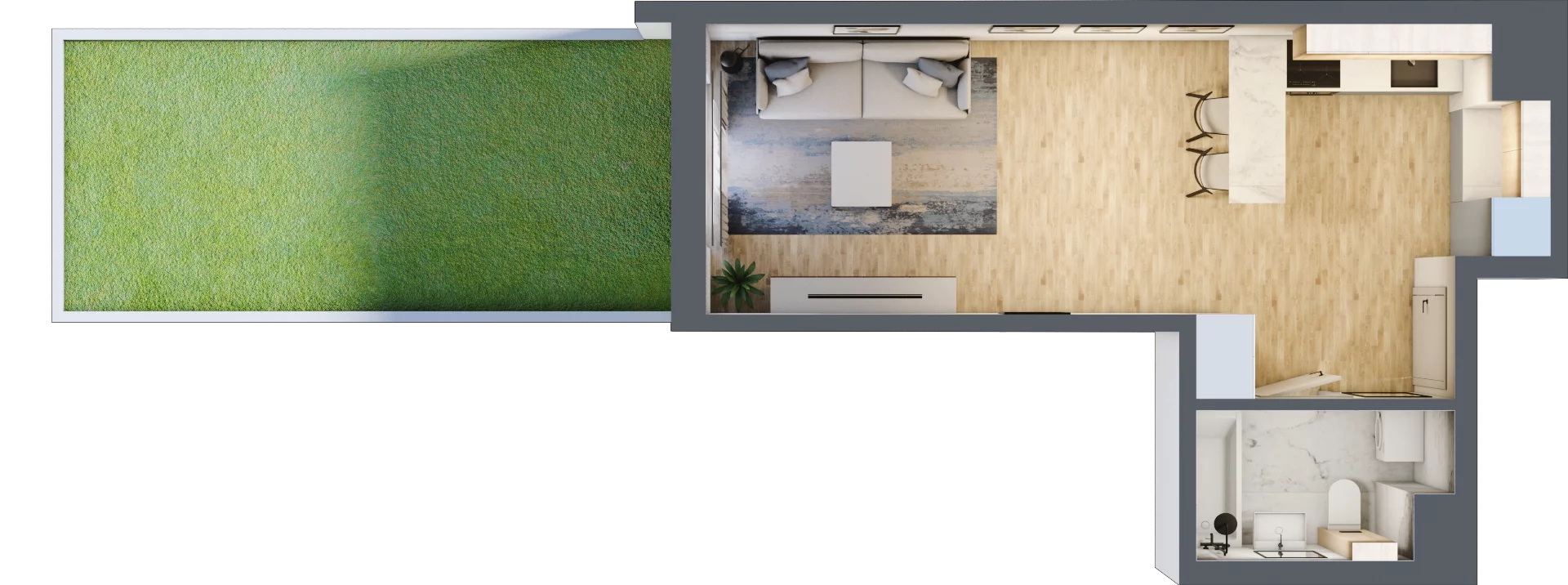 1 pokój, mieszkanie 30,25 m², parter, oferta nr M76, Prato Park, Kraków, Czyżyny, ul. Na Łąkach