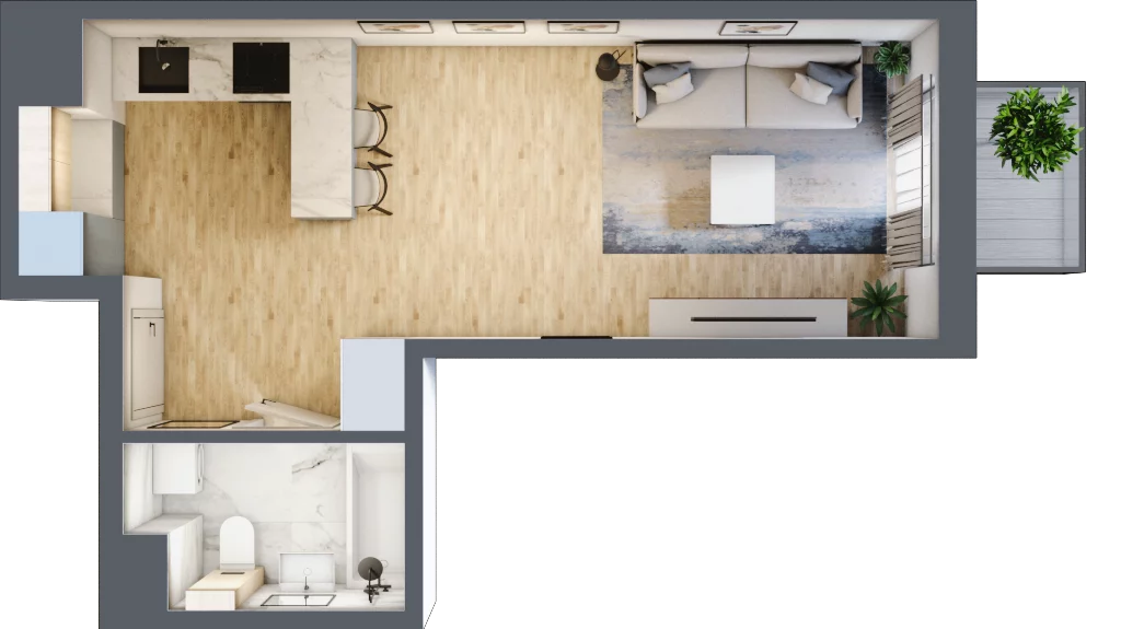 1 pokój, mieszkanie 30,60 m², piętro 1, oferta nr M94, Prato Park, Kraków, Czyżyny, ul. Na Łąkach
