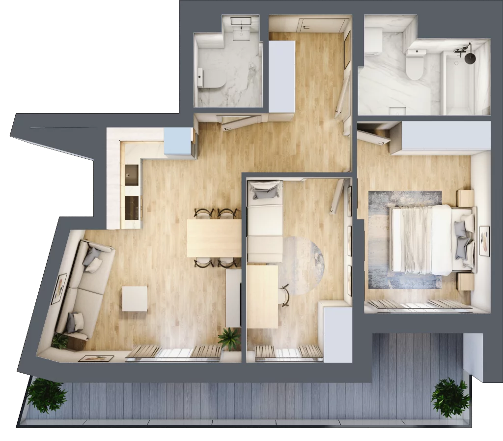 3 pokoje, mieszkanie 57,96 m², piętro 1, oferta nr M11/KL1, Luxury Point, Kielce, Centrum, al. Solidarności