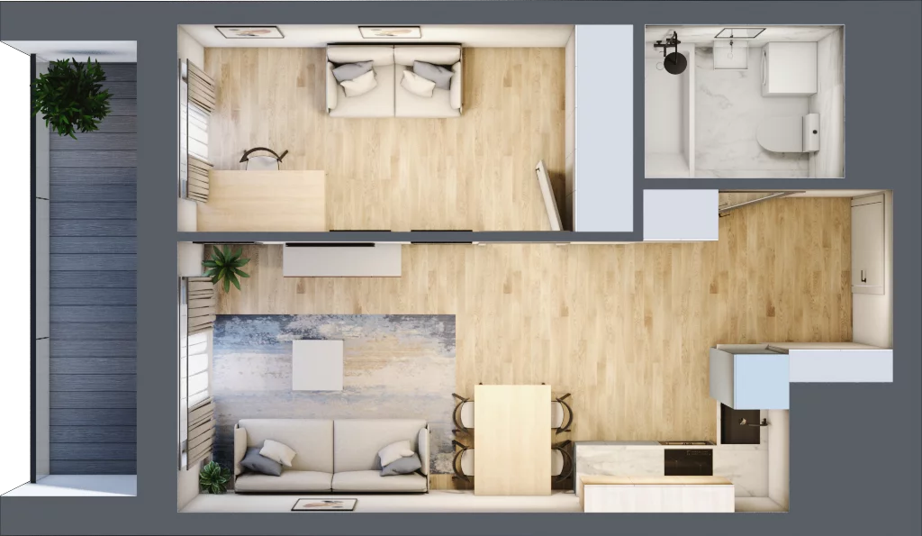 2 pokoje, mieszkanie 38,28 m², piętro 2, oferta nr M14/KL2, Luxury Point, Kielce, Centrum, al. Solidarności