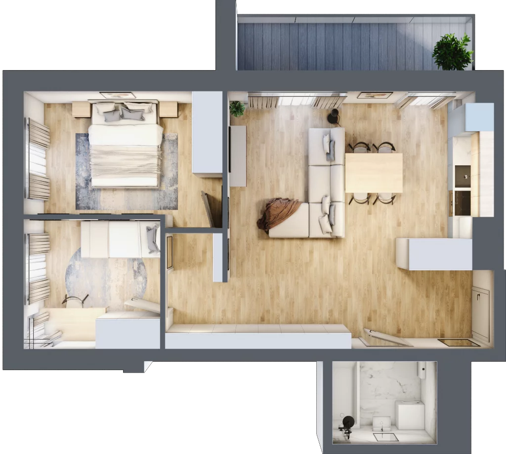 3 pokoje, mieszkanie 57,25 m², piętro 2, oferta nr M18/KL1, Luxury Point, Kielce, Centrum, al. Solidarności